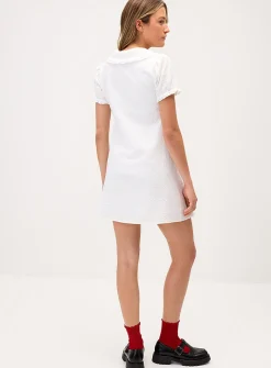 Peter Pan collar seersucker dress
