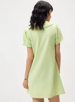 Peter Pan collar seersucker dress