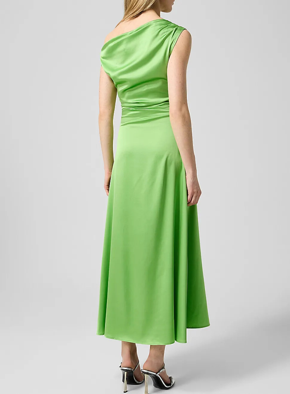 Phare draped asymmetrical silk dress