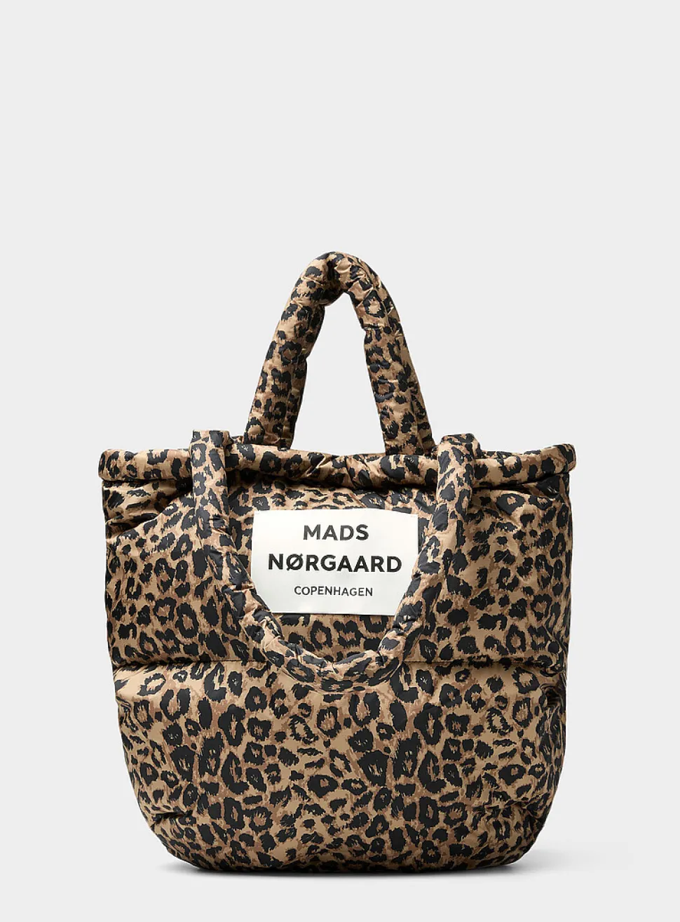 Pillow leopard rugged fabric puffy tote bag
