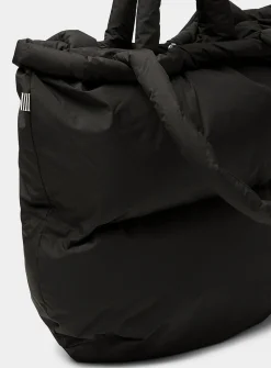 Pillow rugged fabric puffy tote bag