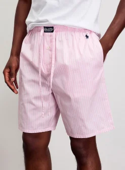 Pink striped poplin pyjama short