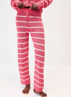 Pink stripes knit lounge pant