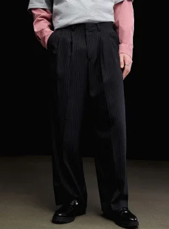 Pinstripe pleated pant