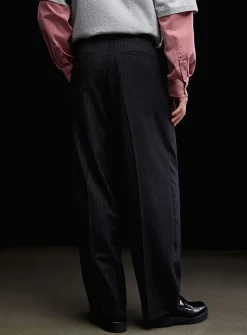 Pinstripe pleated pant
