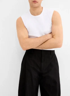 Pinstripe wide-leg pant