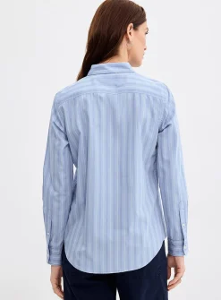 Pinstriped poplin shirt