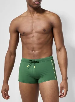 Piped retro fitted swim trunk
