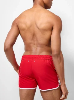 Piped retro swim short