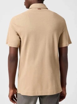 Piped-pocket piqué polo