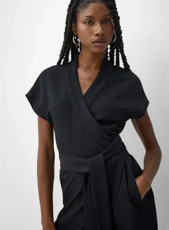 Piqué wrap dress