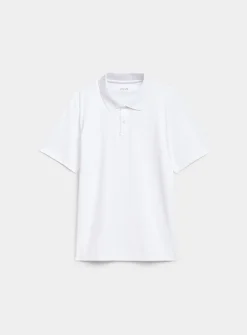 Piqué-style microfibre golf polo