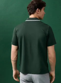 Piqué-style microfibre golf polo