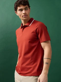 Piqué-style microfibre golf polo