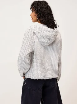 Plaid hooded shirt
