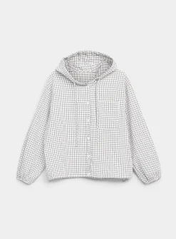 Plaid hooded shirt