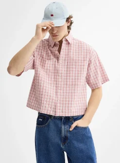 Plaid seersucker shirt