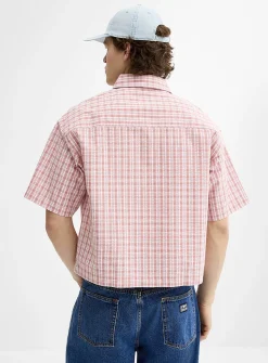 Plaid seersucker shirt