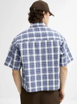 Plaid seersucker shirt