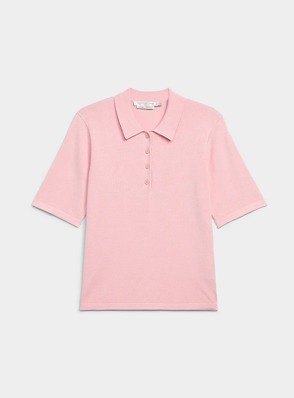 Plain boxy polo sweater