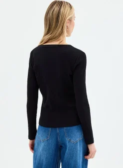 Plain ribbed jersey cardigan