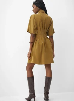 Pleated cinched minidress
