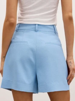 Pleated piqué short