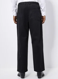 Pleated wide-leg chinos
