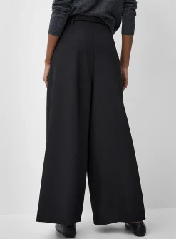 Pleated-waist ultra-wide pant