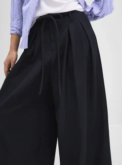 Pleated-waist ultra-wide pant