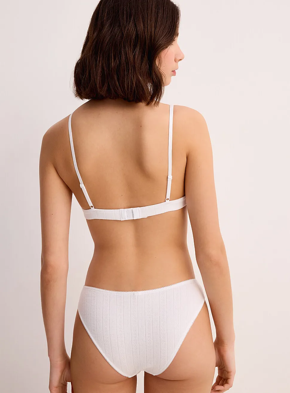 Pointelle knit high-cut cheeky panty