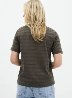 Pointelle pattern pure organic cotton T-shirt