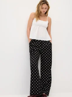 Polka-dotted dress pant