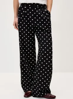 Polka-dotted dress pant