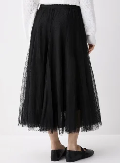 Polka-dotted tulle skirt