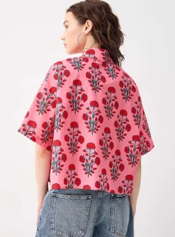Pop print cropped shirt