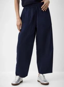 Poplin barrel-leg pant