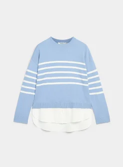 Poplin insert loose sweater