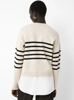 Poplin insert loose sweater