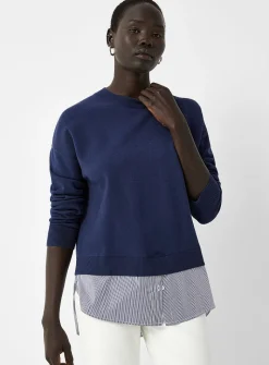 Poplin insert loose sweater