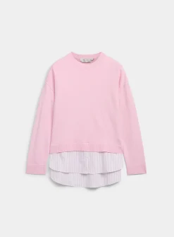 Poplin insert loose sweater
