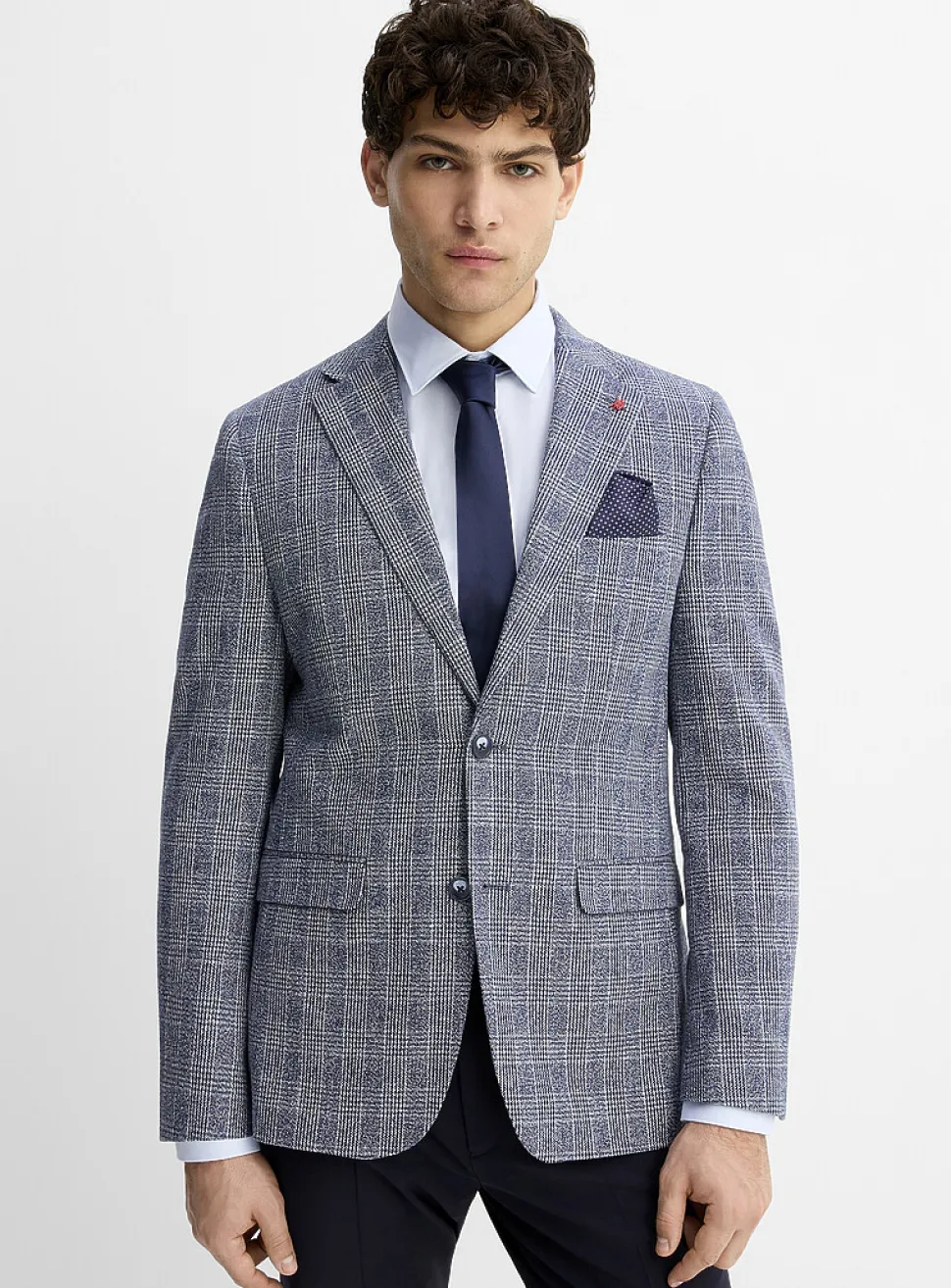 Prince of Wales linen-blend jacket