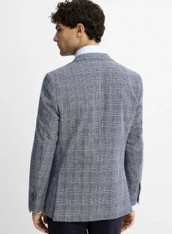 Prince of Wales linen-blend jacket