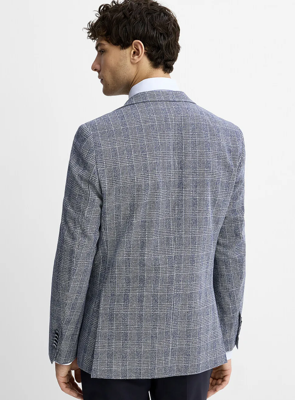 Prince of Wales linen-blend jacket