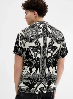 Printed camp shirt