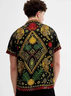 Printed camp shirt