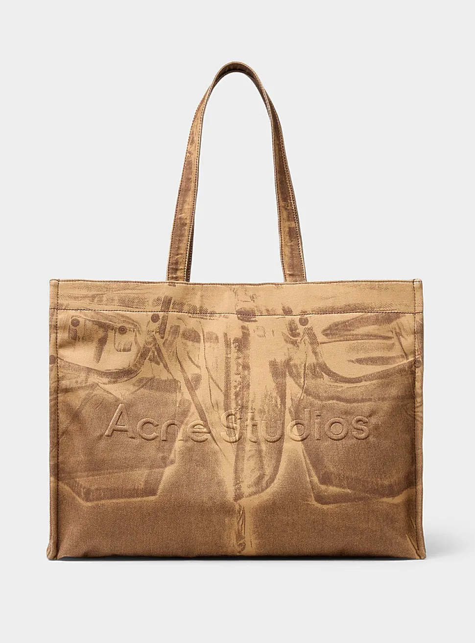 Printed denim tote bag