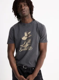 Printed faded jersey T-shirt