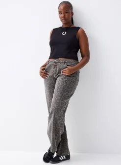 Printed low-rise baggy jean