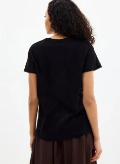 Printed pure cotton slub T-shirt